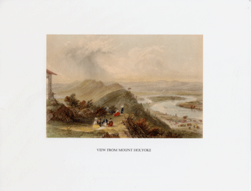Antique Print, View from Mt. Holyoke, Bartlett