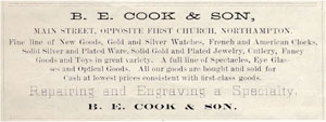 Advertisement, B.E. Cook & Son
