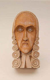 Wood sculpture of Jonathan Edwards