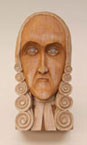 Wood sculpture of Jonathan Edwards